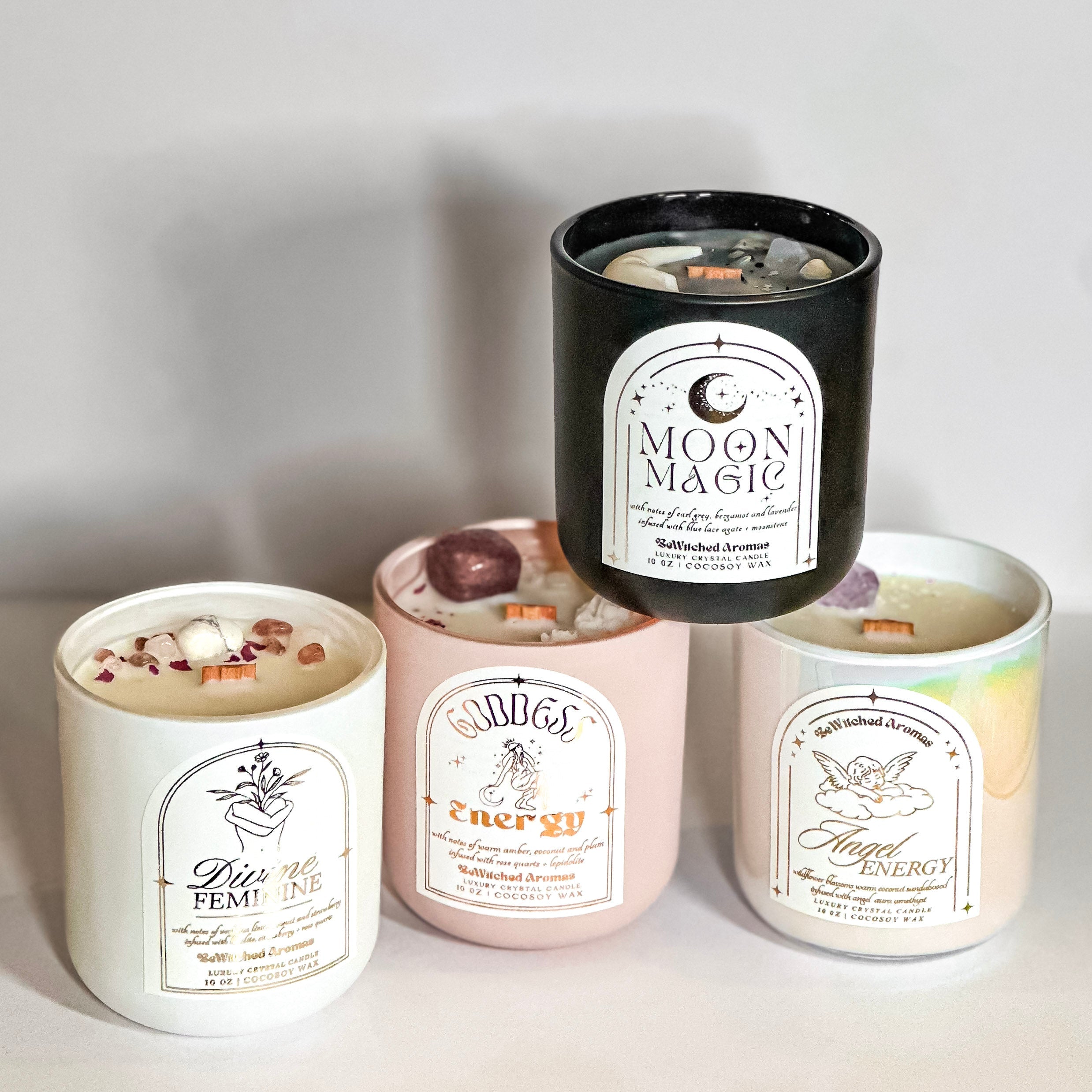 Divine Energy Collection | Luxury Crystal Manifestation Candles