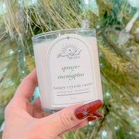 Spruce + Eucalyptus | 11 oz Holiday Crystal Candle