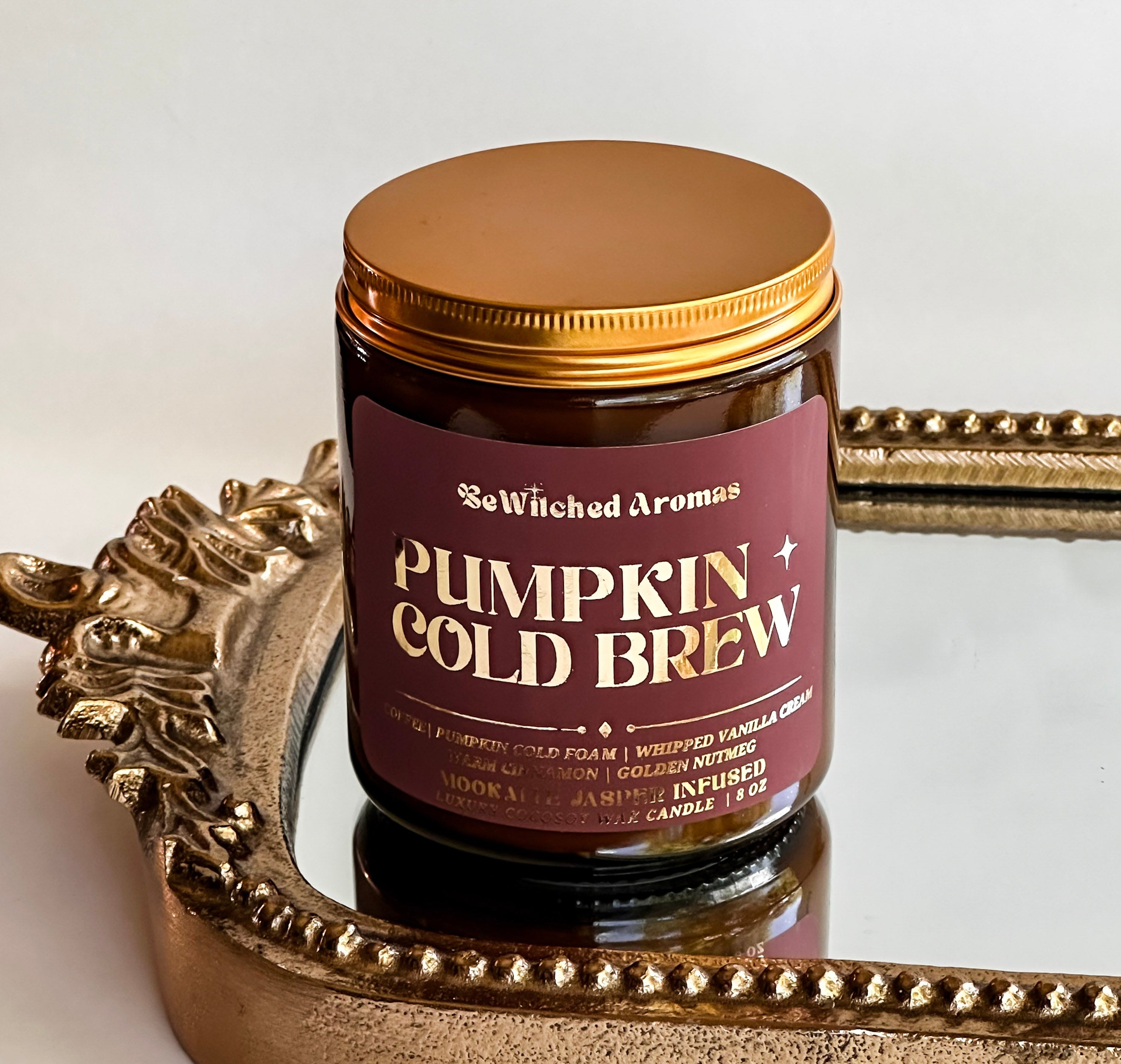 Pumpkin Cold Brew - 8 oz crystal candle