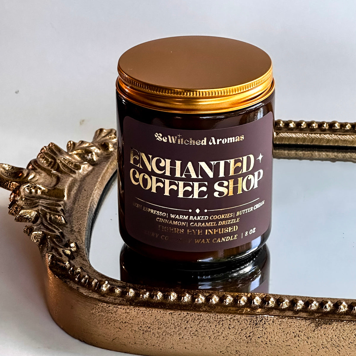 Enchanted Coffee Shop - 8 oz crystal candle