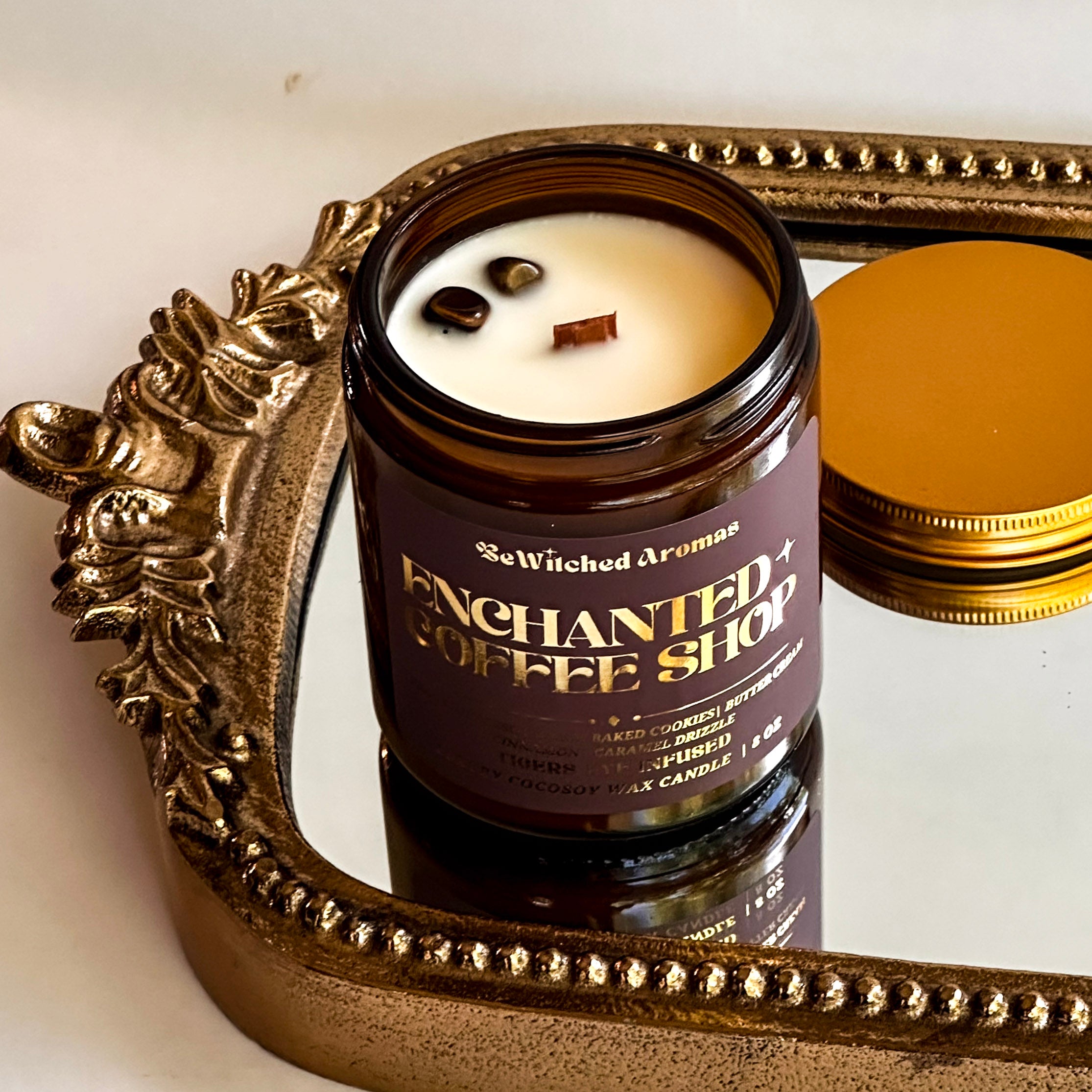 Enchanted Coffee Shop - 8 oz crystal candle