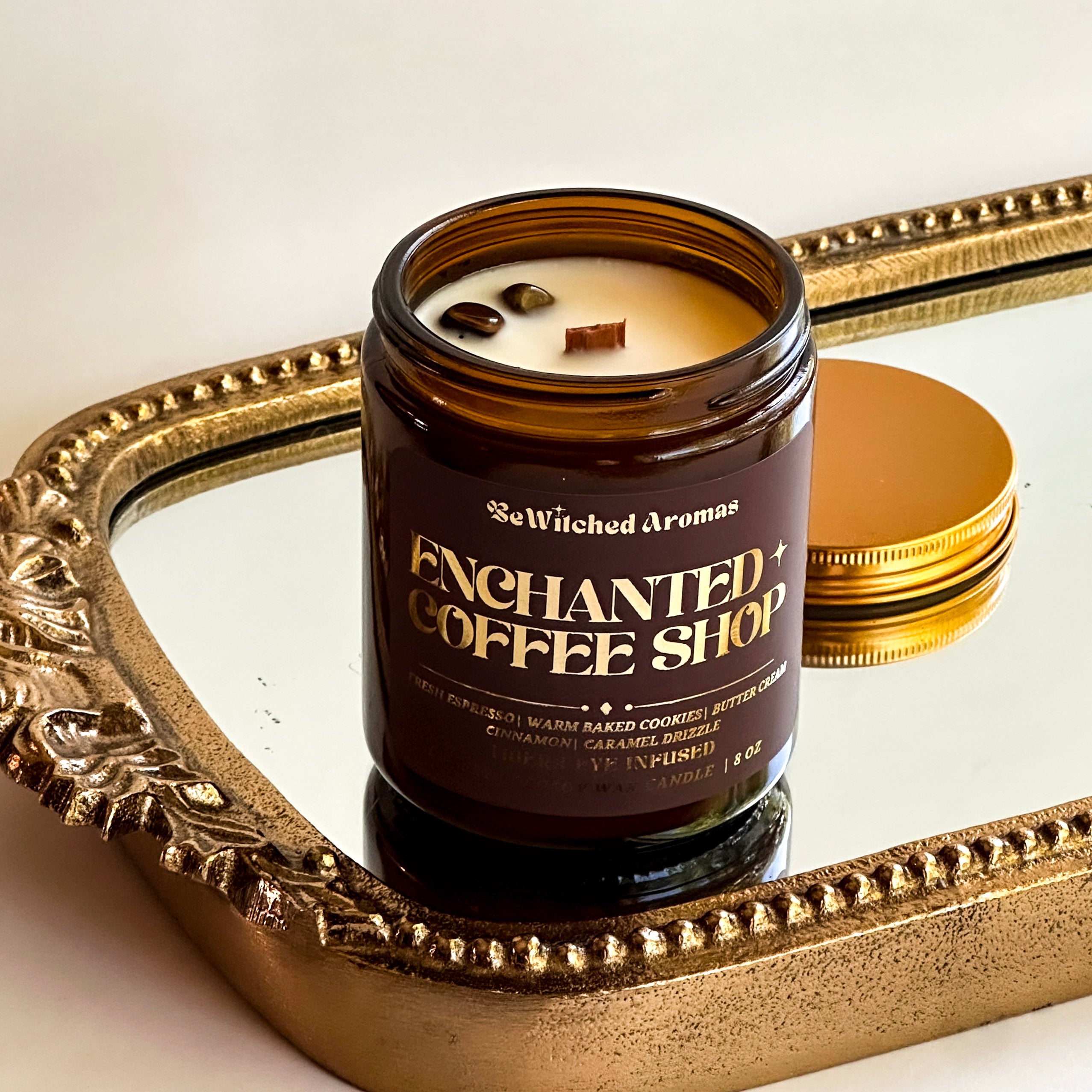 Enchanted Coffee Shop - 8 oz crystal candle