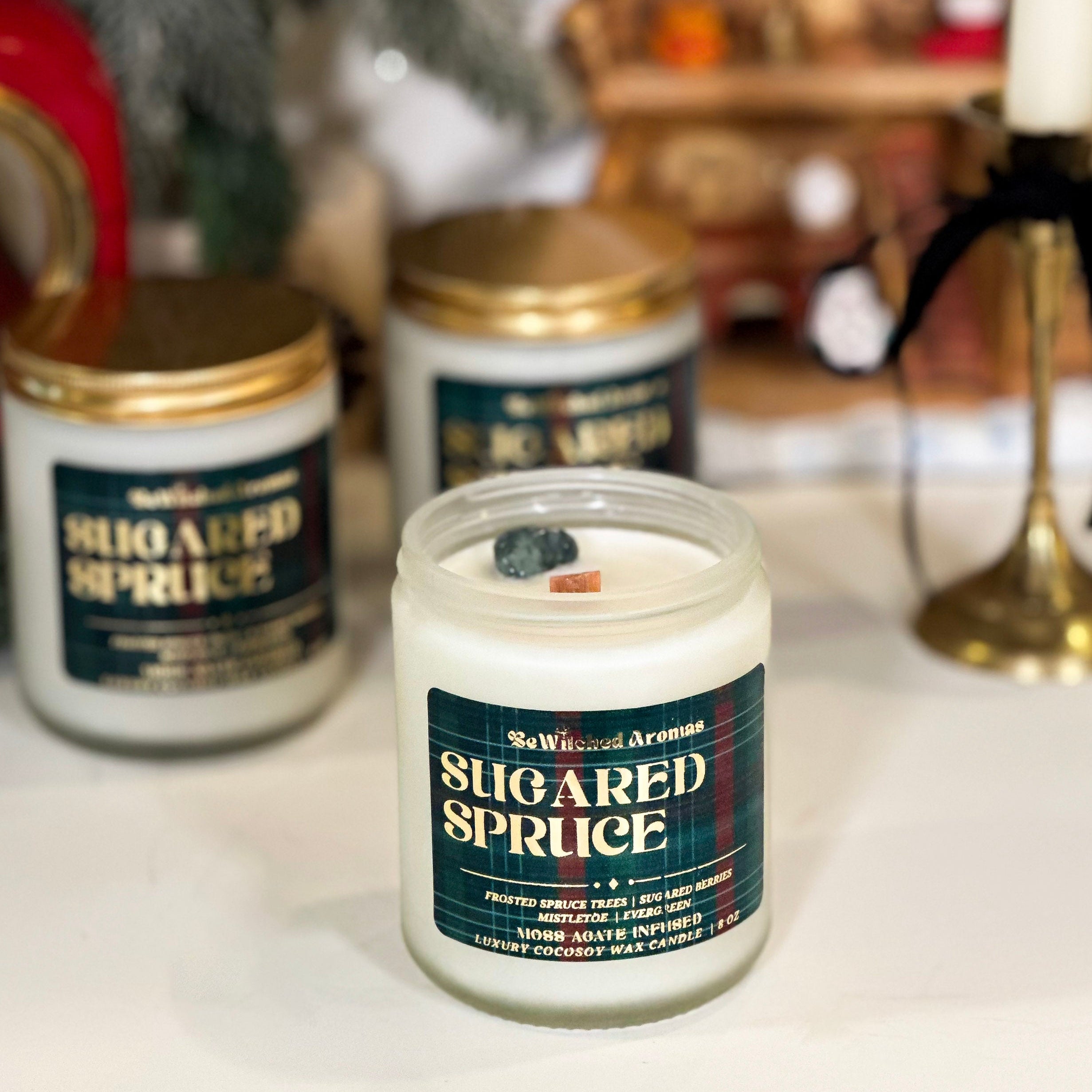 Sugared Spruce - 8oz Crystal Candle