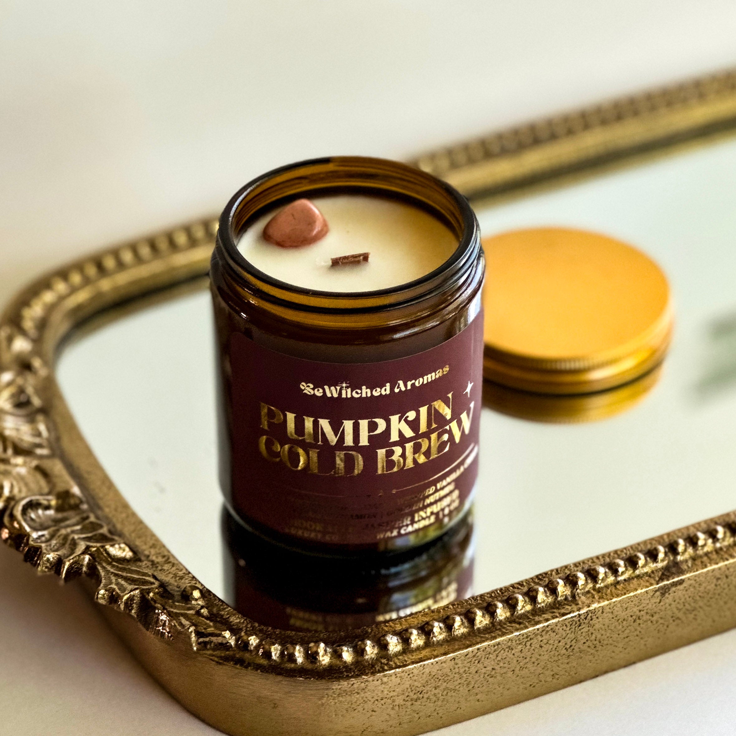Pumpkin Cold Brew - 8 oz crystal candle