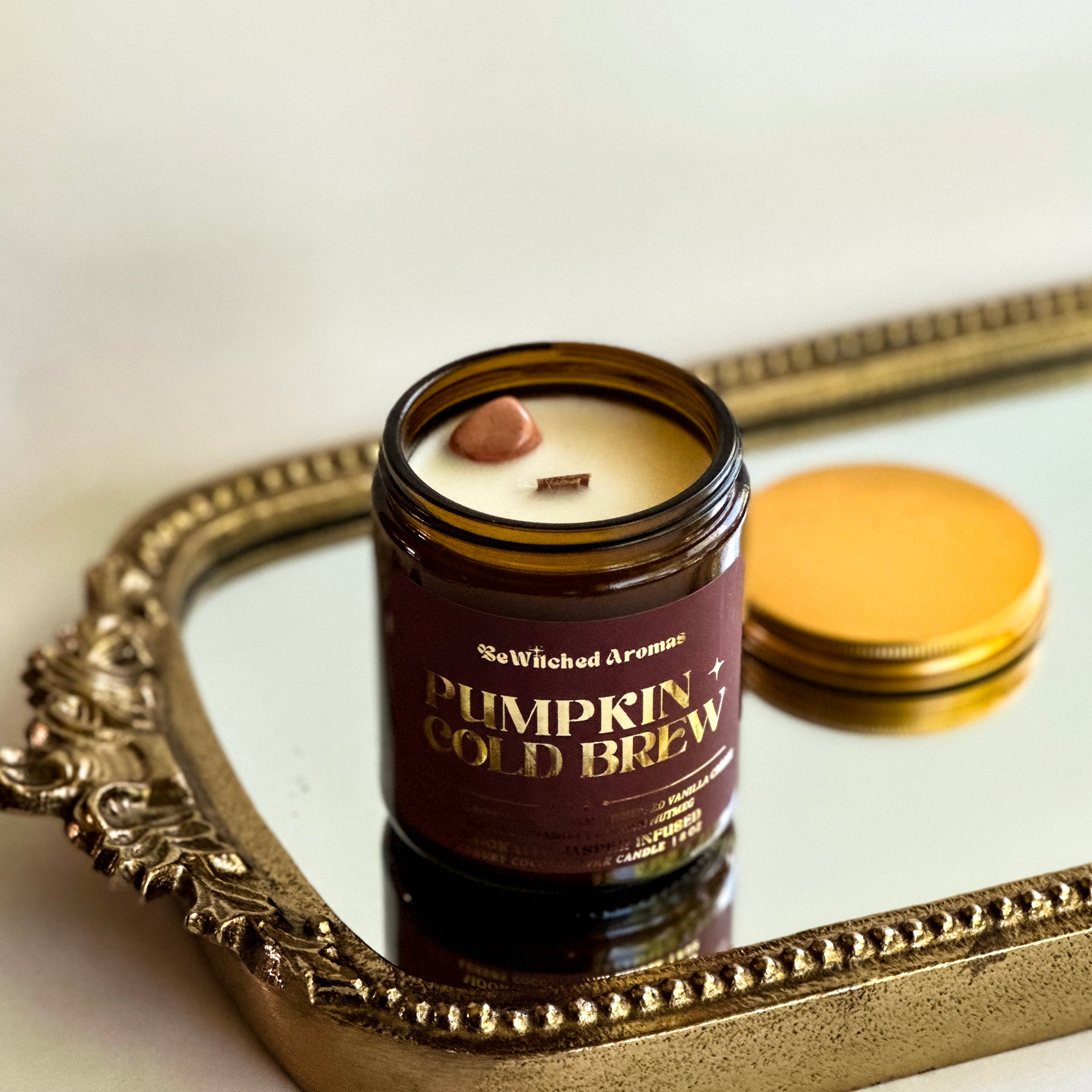 Pumpkin Cold Brew - 8 oz crystal candle