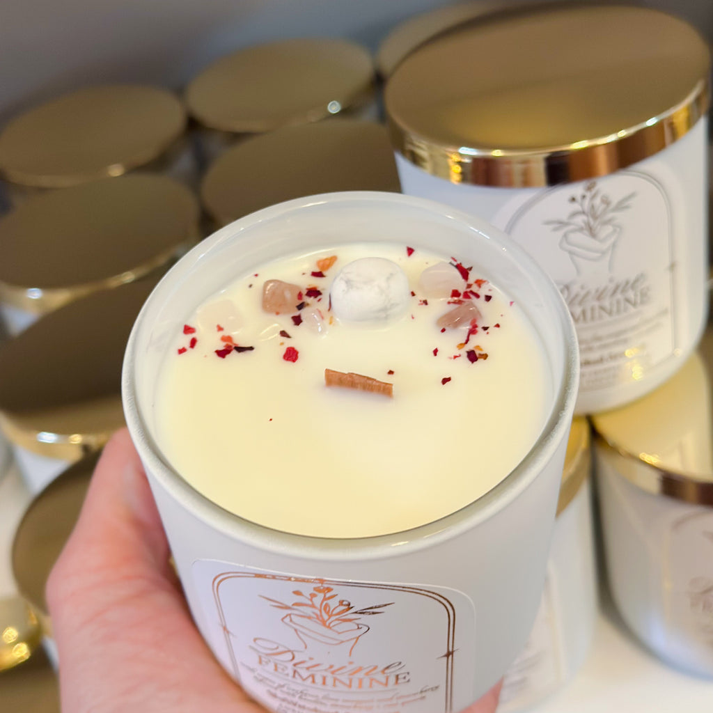 Divine Feminine | Luxury Crystal Candle 10 oz