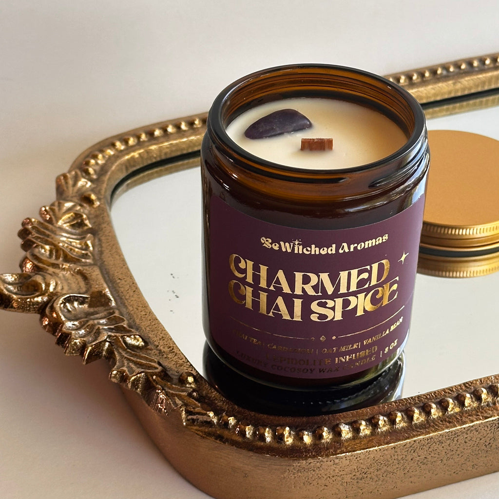 Charmed Chai Spice - 8 oz crystal candle
