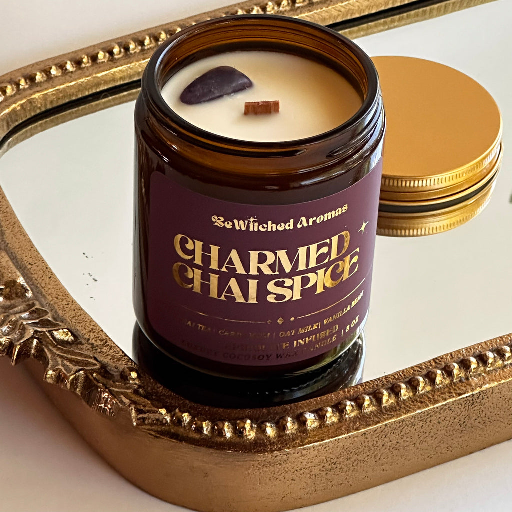 Charmed Chai Spice - 8 oz crystal candle