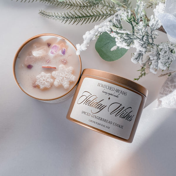Holiday Wishes | Luxe Gold Holiday Crystal Candle