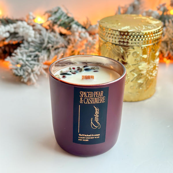 Spiced Pear + Cashmere | Luxury Garnet + Pyrite Candle