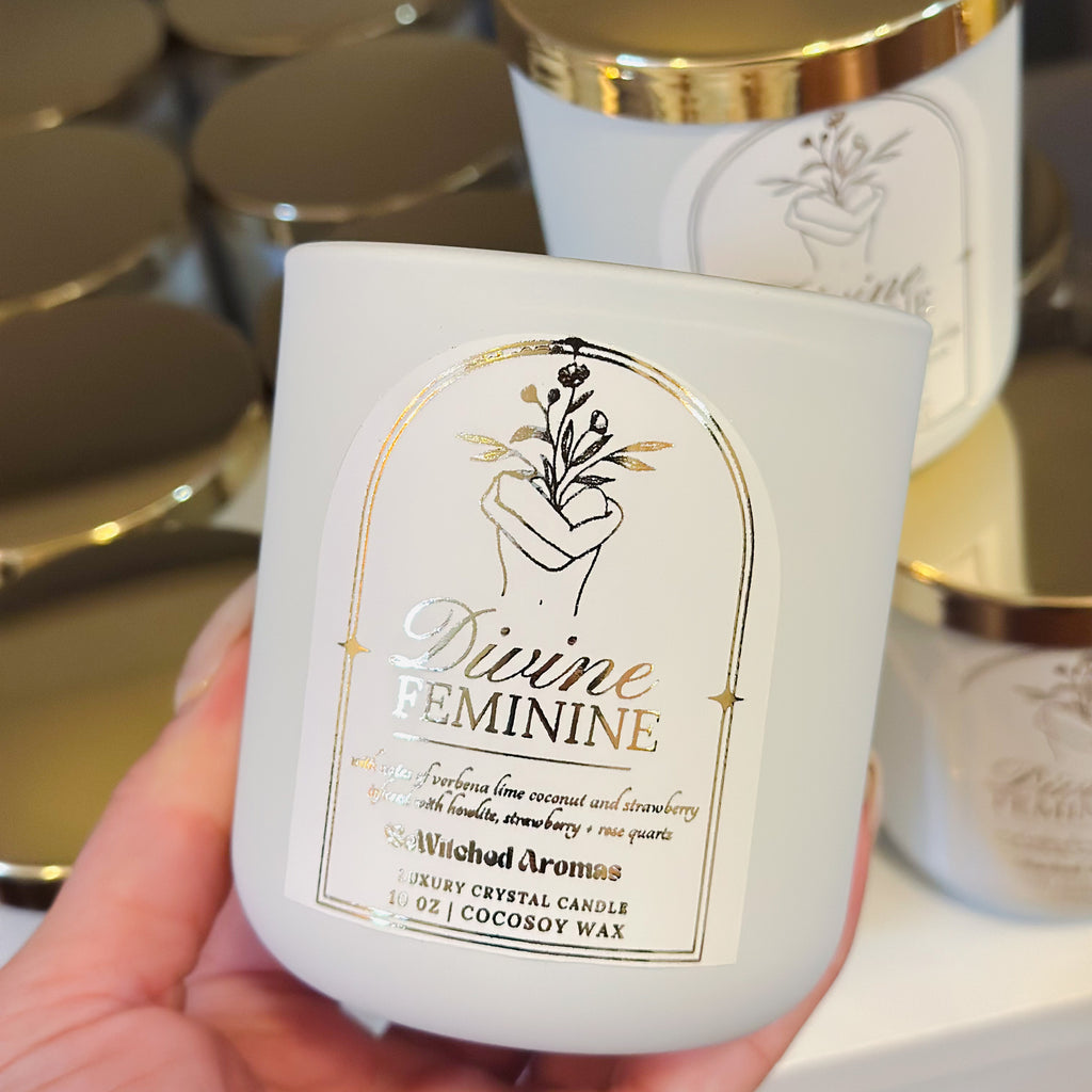 Divine Feminine | Luxury Crystal Candle 10 oz