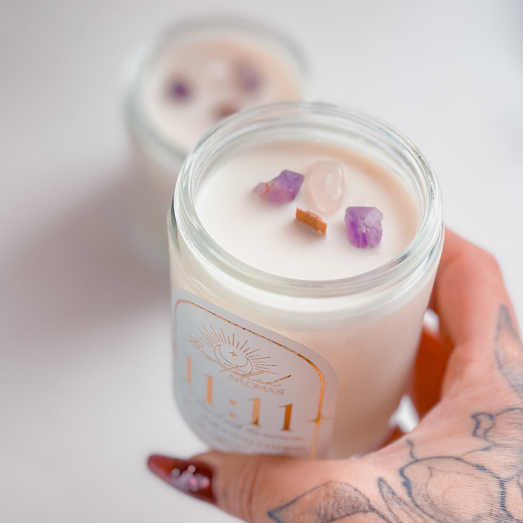 11:11 💫 I am aligned with the universe | Luxury Intention Crystal Candle