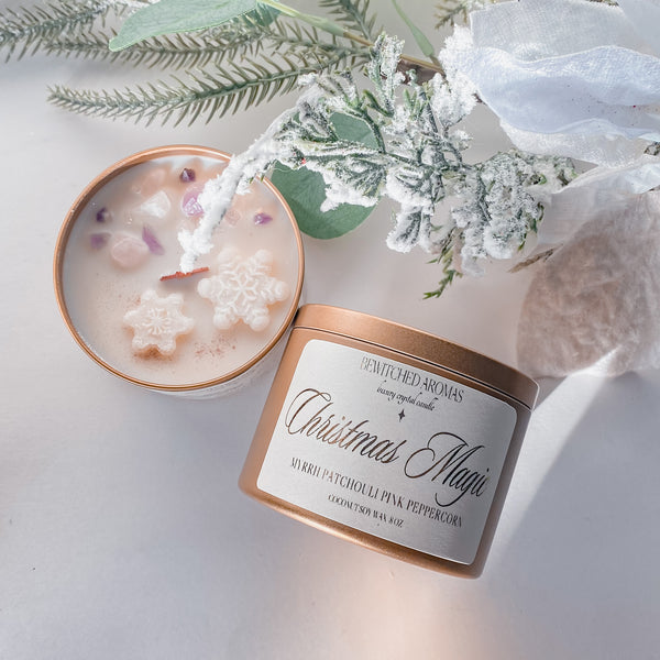 Christmas Magic  | Luxe Gold Holiday Crystal Candle