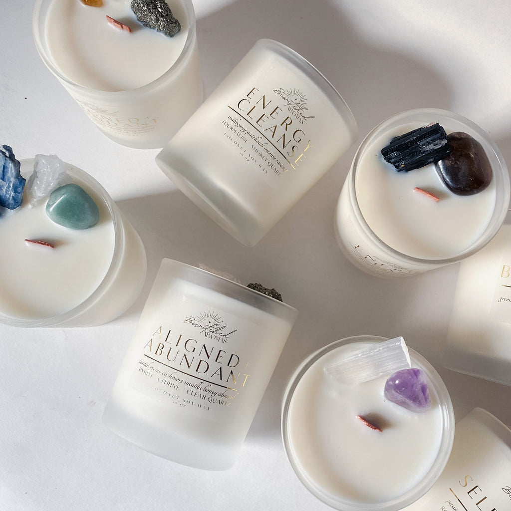 Energy Cleanse Intention Magic Crystal Candle