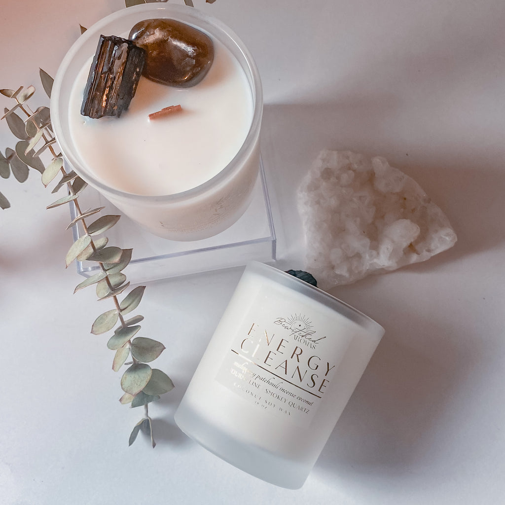 Energy Cleanse Intention Magic Crystal Candle