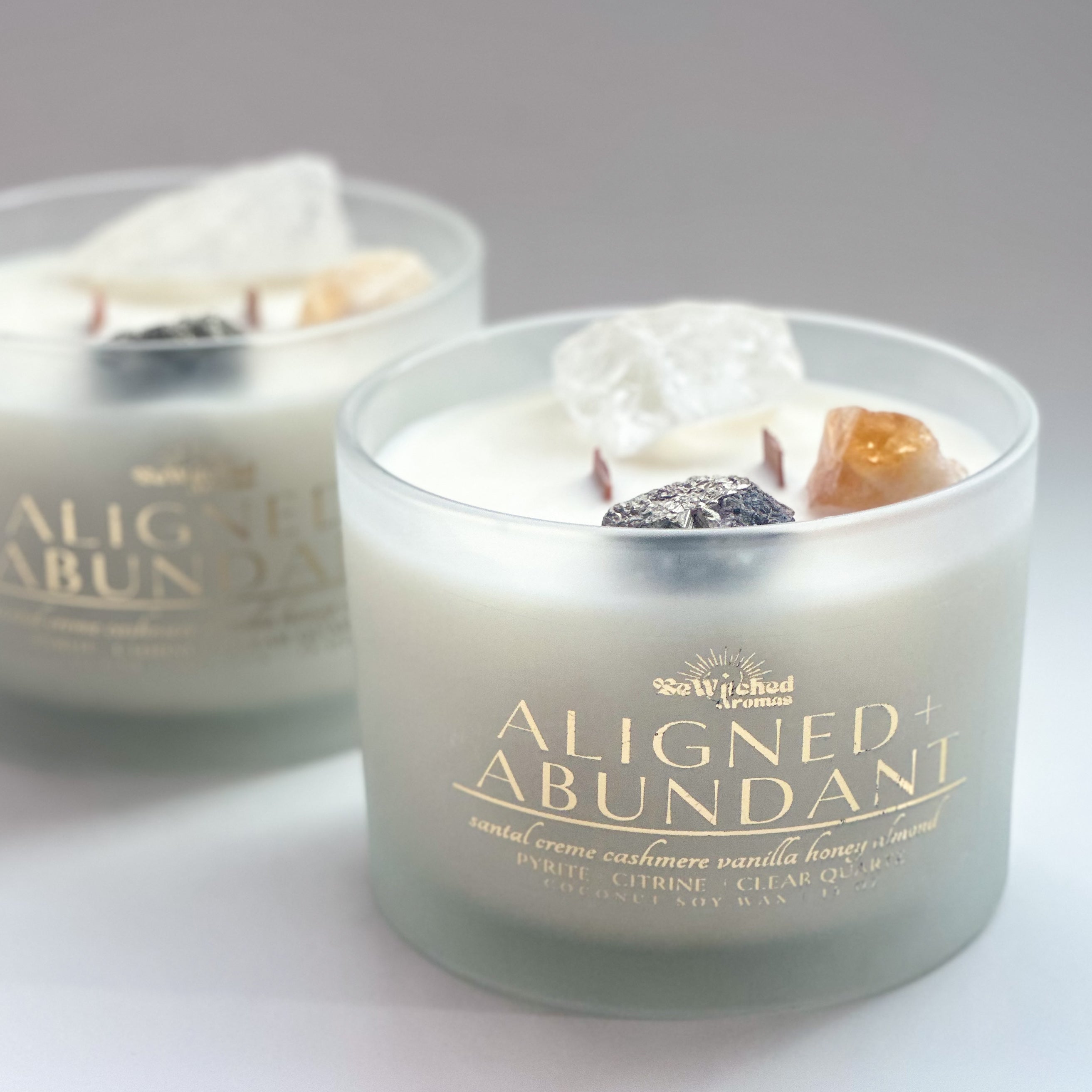 Aligned + Abundant - 15 oz Intention Magic Crystal Candle