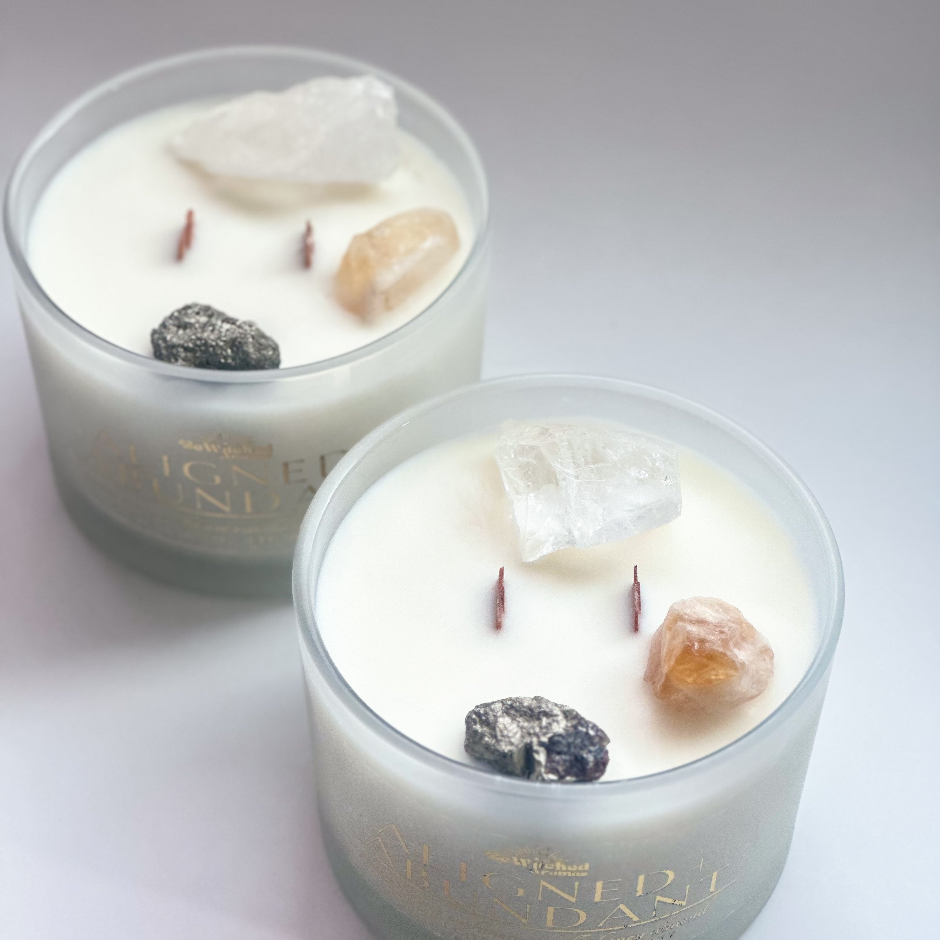Aligned + Abundant - 15 oz Intention Magic Crystal Candle