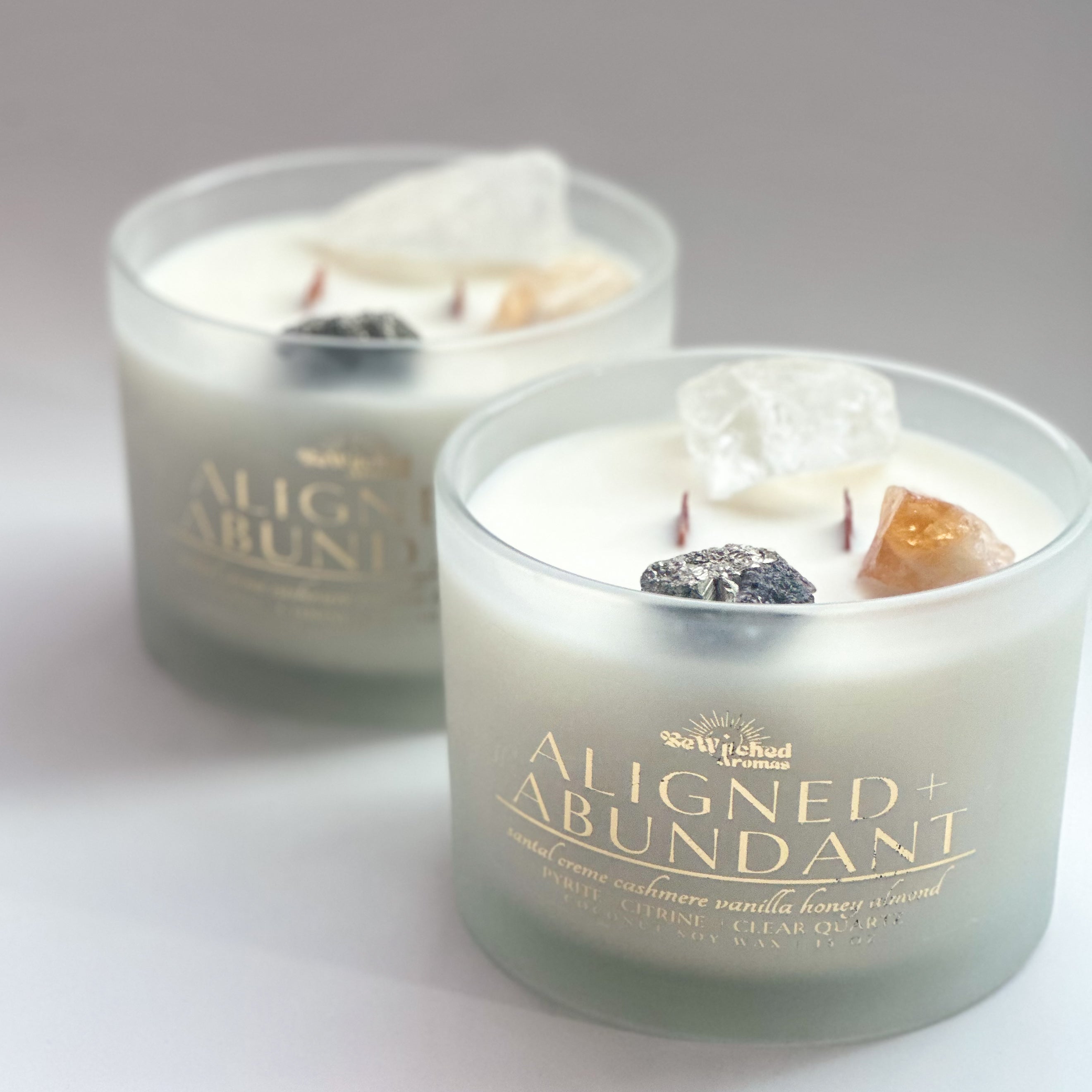 Aligned + Abundant - 15 oz Intention Magic Crystal Candle