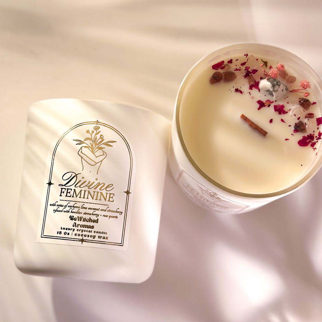 Divine Feminine | Luxury Crystal Candle 16 oz