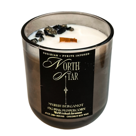 North Star | Pyrite + Obsidian Infused Luxury Candle