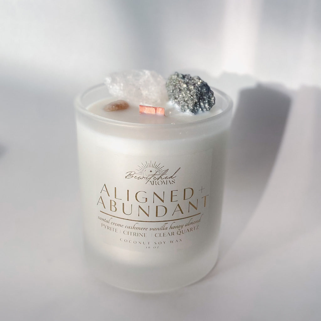 Aligned + Abundant - Intention Magic Crystal Candle