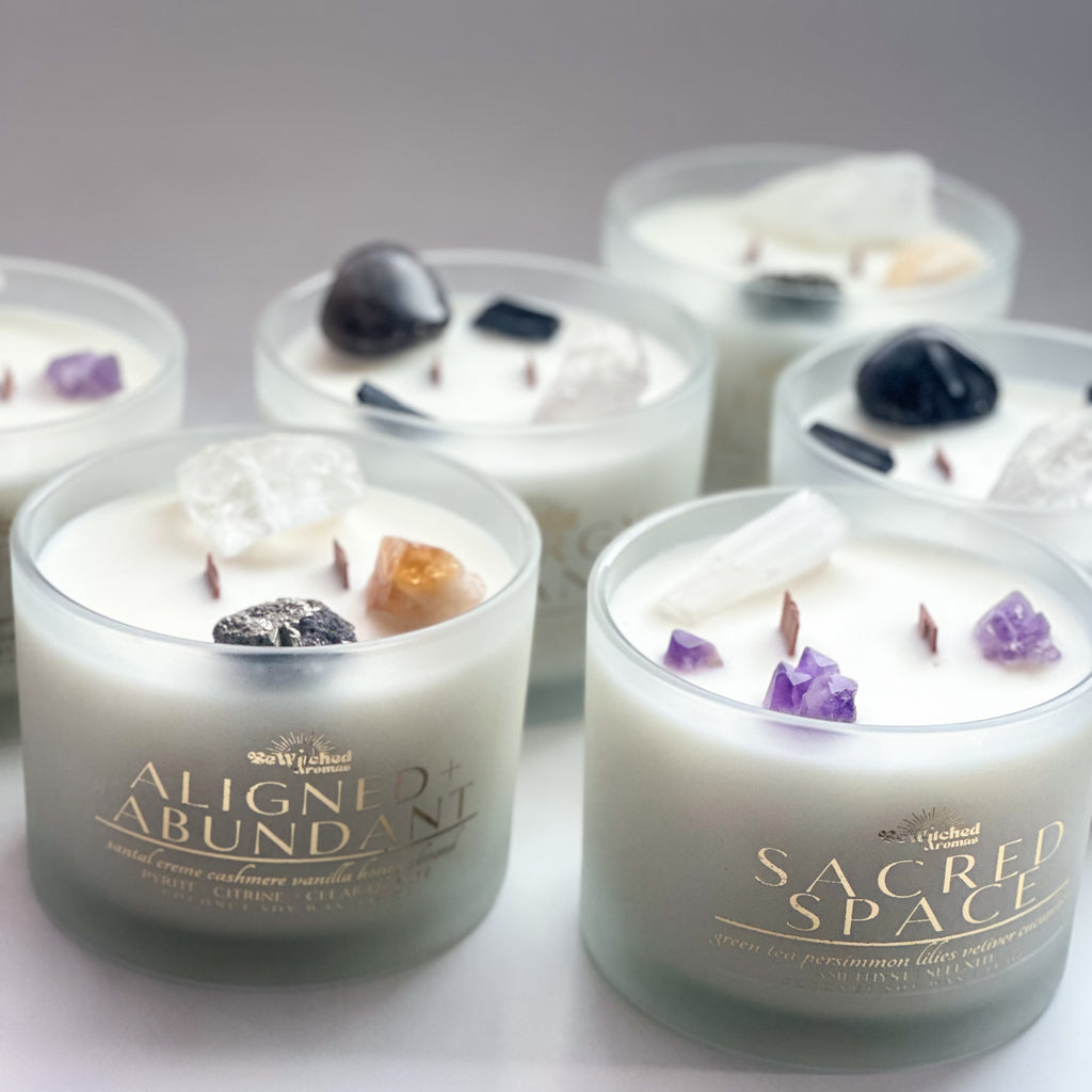 Aligned + Abundant - 15 oz Intention Magic Crystal Candle
