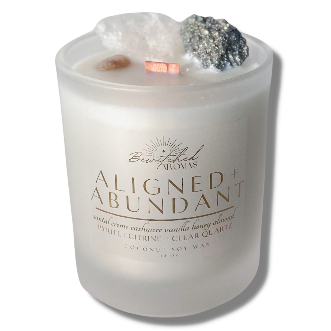 Aligned + Abundant - Intention Magic Crystal Candle