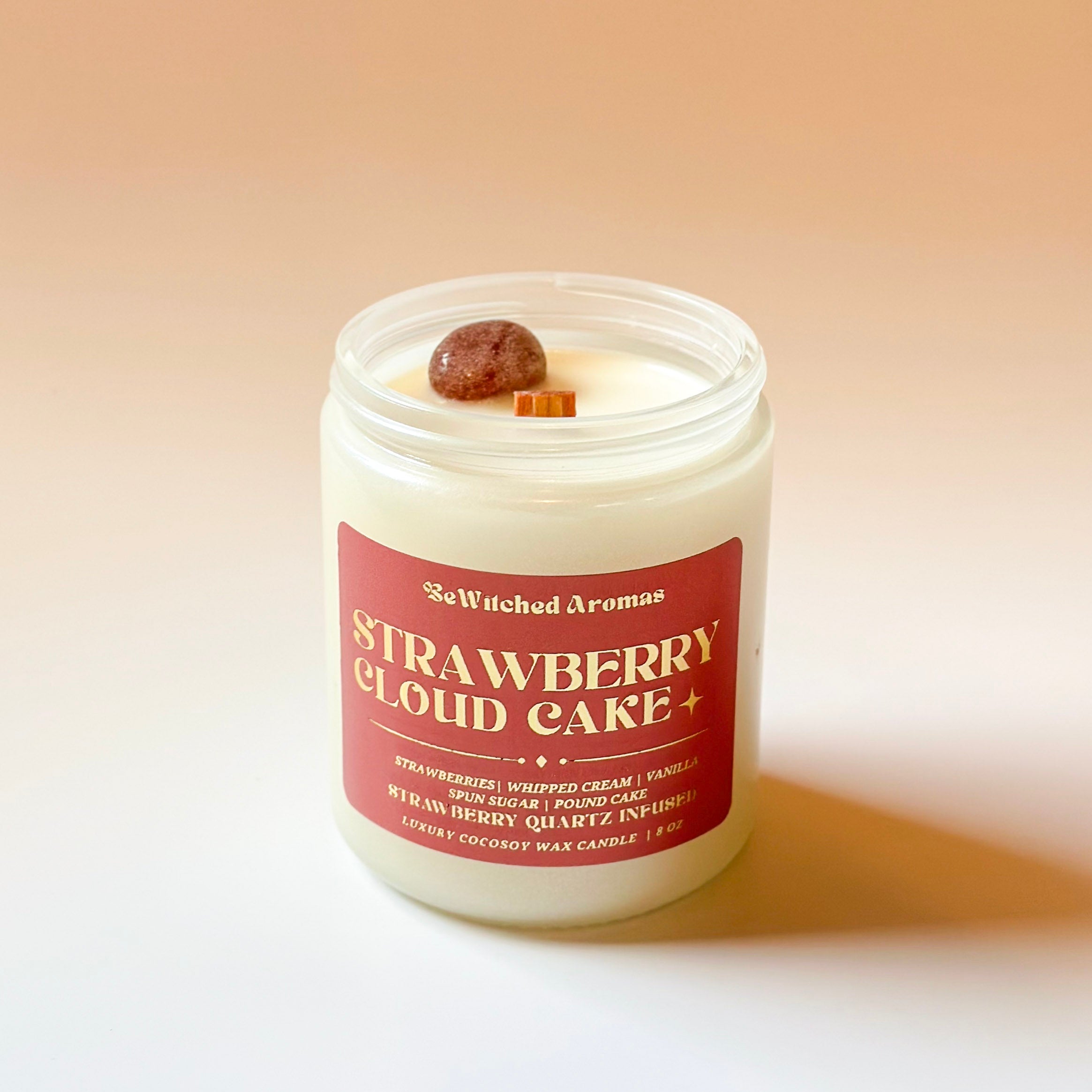 Strawberry Cloud Cake - 8 oz Crystal Candle