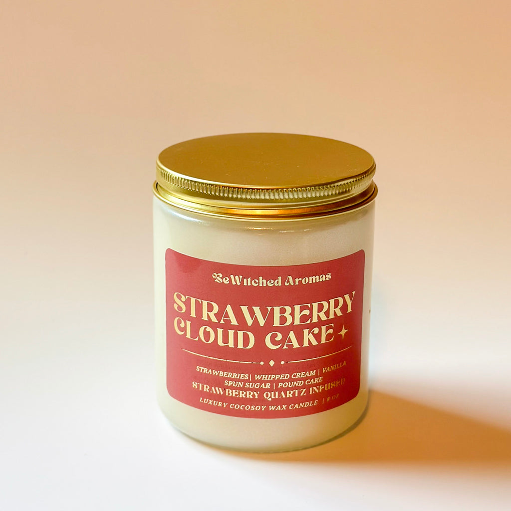 Strawberry Cloud Cake - 8 oz Crystal Candle