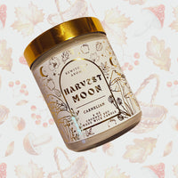 HARVEST MOON - Apple Cider + Spice |  Luxury Crystal Candle Golden Jar