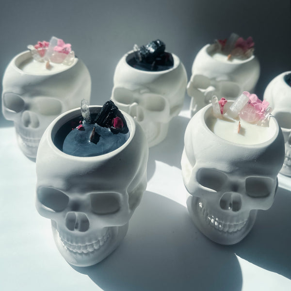 Skull Crystal Candle - Black Flame Candle Collection