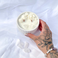 Ethereal Blooms | Hand Curated Cement Candle Bowl