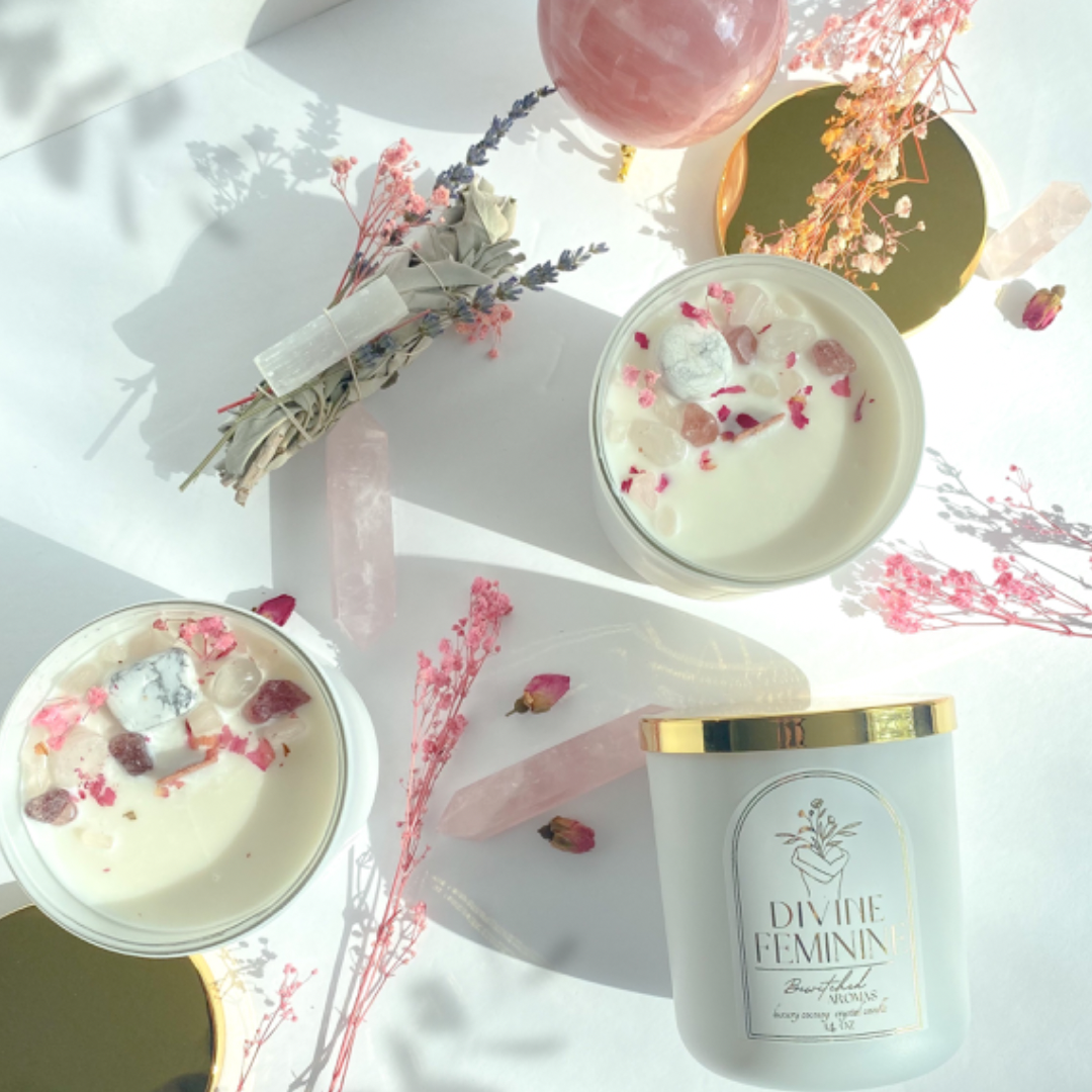 Divine Feminine | Luxury Crystal Candle 16 oz
