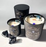 Divine Protection 🧿 - Luxe Noir 15 oz Intention Magic Crystal Candle