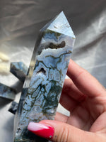 Blue Moss Agate Towers