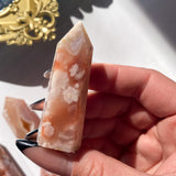 Rare Carnelian Flower Agate Druzzy Tower Point