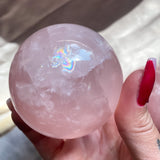 Star Rose Quartz Sphere High Quality with Rainbows
