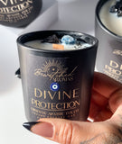 Divine Protection 🧿 - Luxe Noir 5 oz Intention Magic Crystal Candle