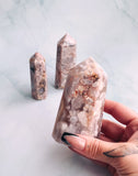Grey Flower Agate Tower Point