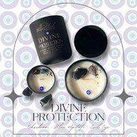 Divine Protection 🧿 - Luxe Noir 15 oz Intention Magic Crystal Candle